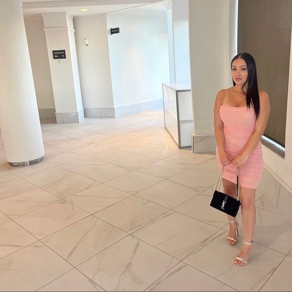 Pink strapless dress - Picture 1 of 5